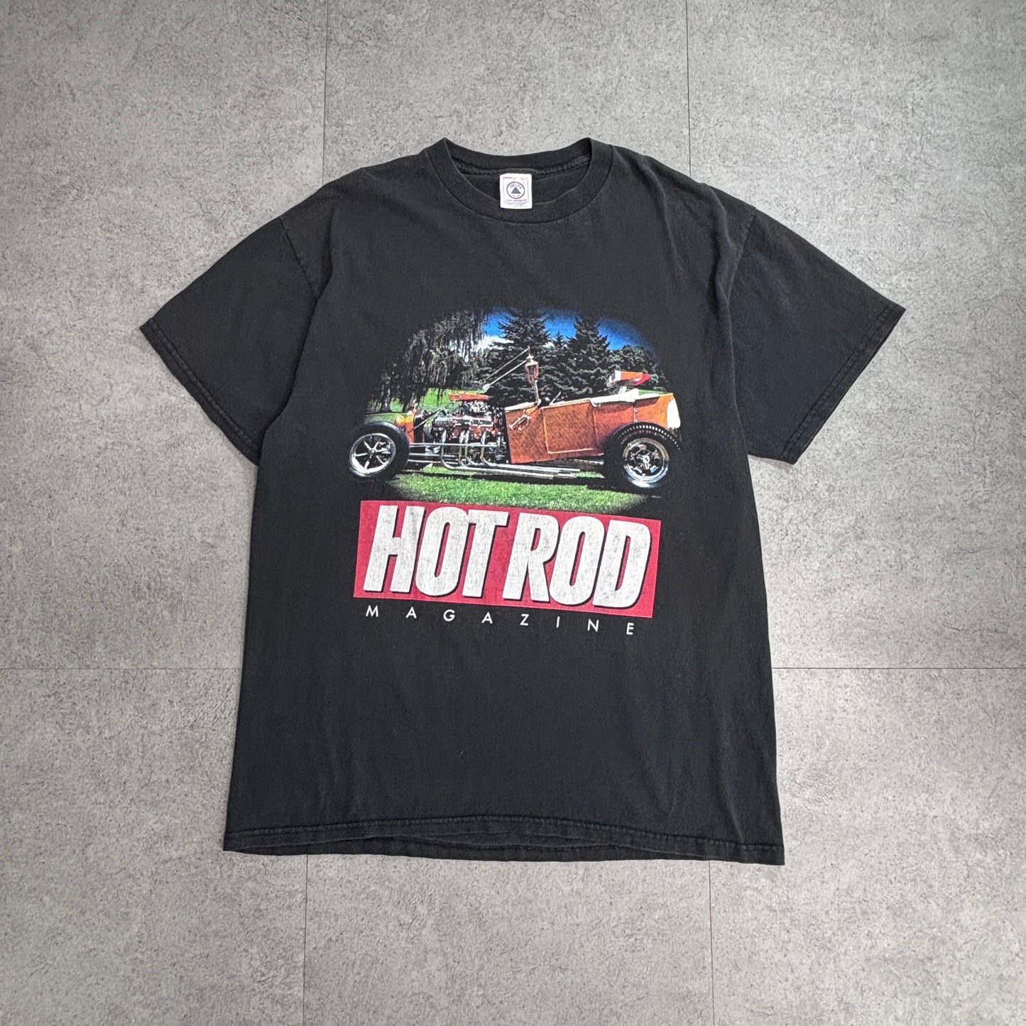 【HOT ROD MAGAZINE 50th Anniversary プリントTシャツ ブラック】DELTA PRO WEIGHT ホットロッド 車 アメ車 古着/4-53