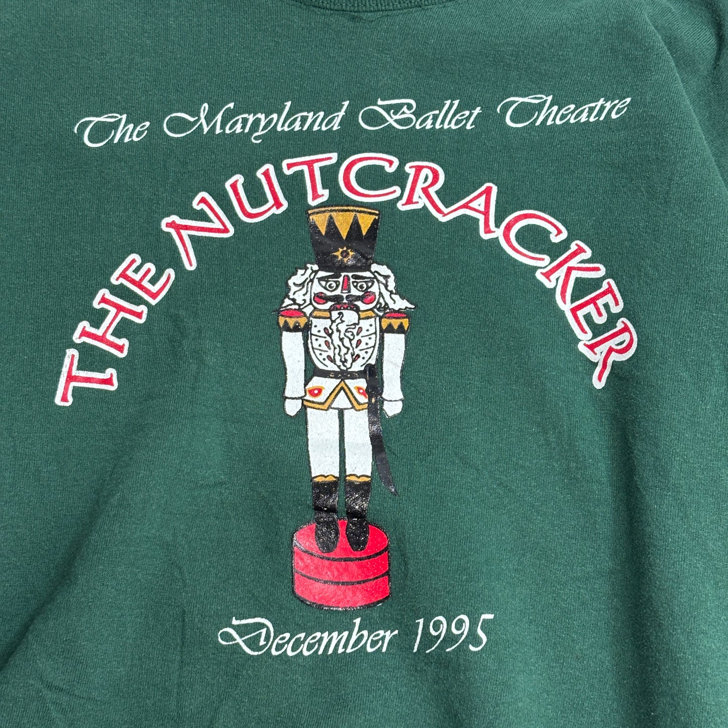 【90s JERZEES SUPER SWEATS THE NUTCRACKER スウェット XLサイズ】USA製 ヴィンテージ メリーランドバレエ シアター 1995年 くるみ割り人形 グリーン/2-104