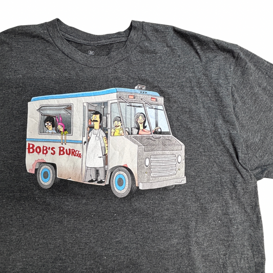 【Bob’s Burgers フードトラック プリントTシャツ】ボブズバーガーズ Ripple Junction グレー アニメT 古着/6-6