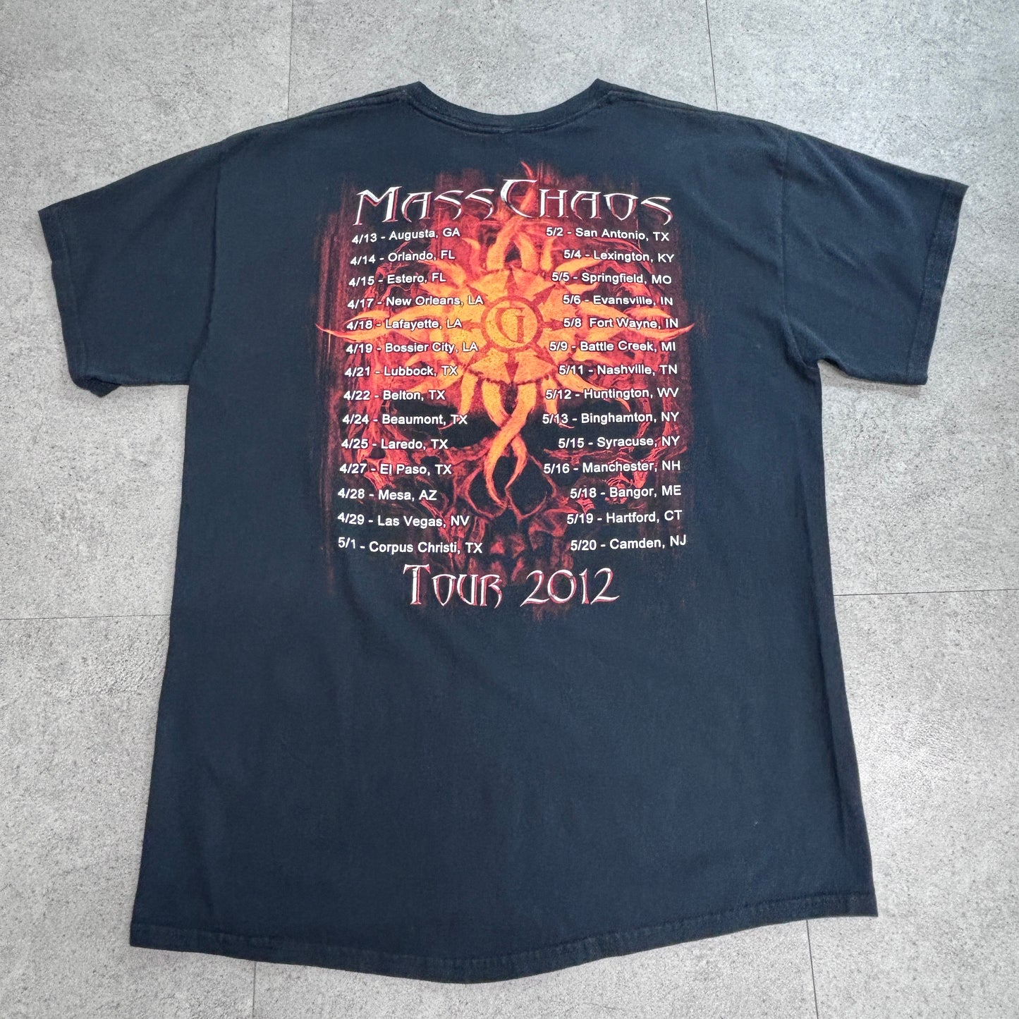 【Godsmack MASS CHAOS TOUR 2012 バンドTシャツ】ブラック/7-21