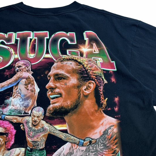 【Sean O’Malley UFC プリントTシャツ】ショーン・オマリー SUGA 両面プリント ブラック 格闘技 MMA 古着/7-113