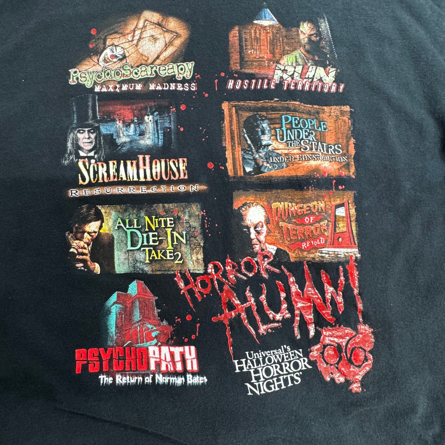 Universal Studios Halloween Horror Nights ホラーイベントTシャツ XL ブラック バックプリント/7-51