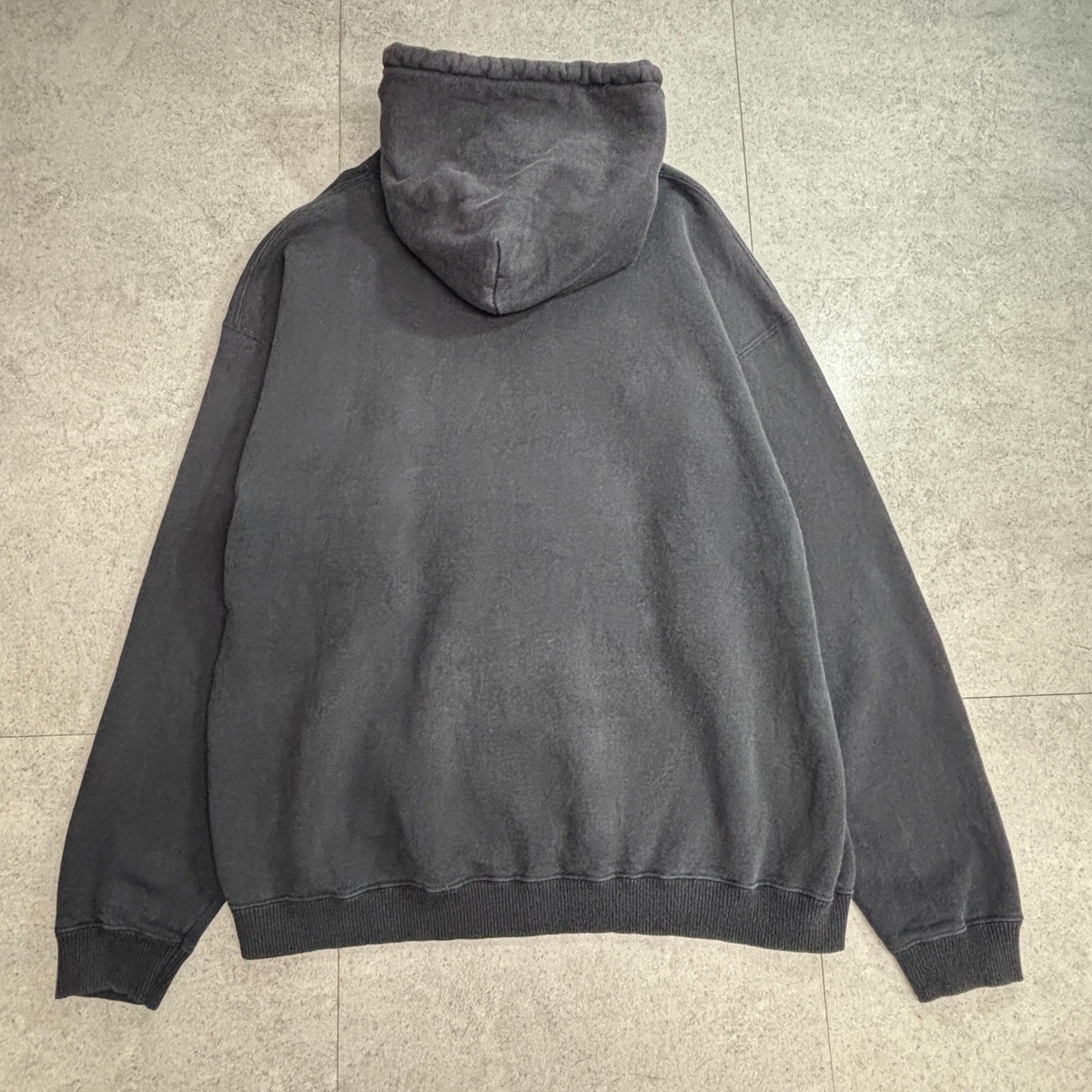 【90s NIKE ビッグスウッシュ パーカー】ナイキ ブラック フェード オレンジスウッシュ XL 銀タグ 古着/9-5
