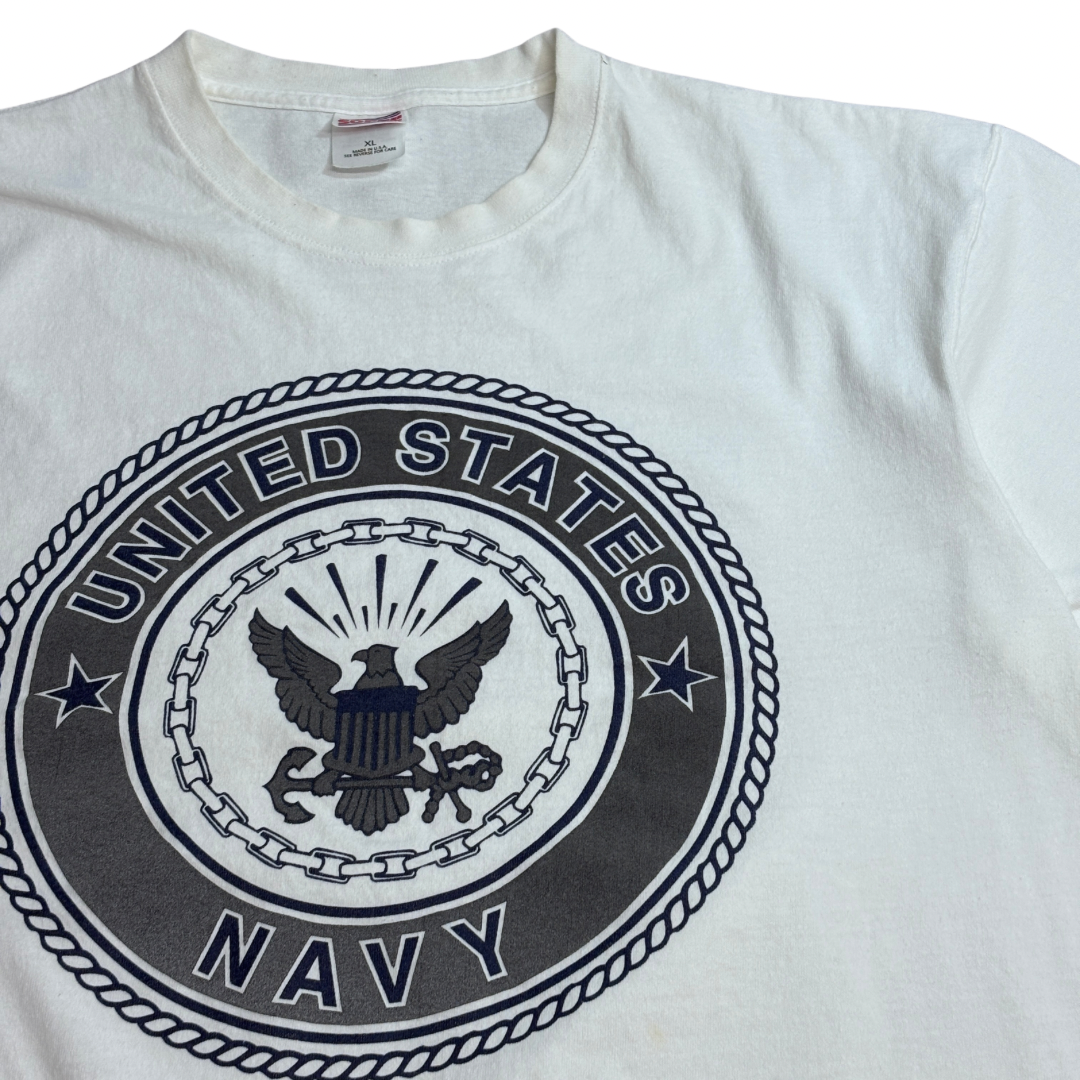 【U.S. NAVY】ミリタリー 両面プリント Tシャツ MADE IN U.S.A./7-93