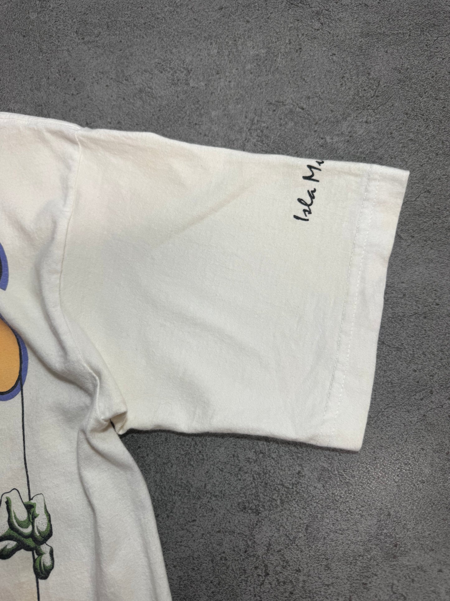 【1996 LIFEforms International “HOP DREAMS” フロッグ バスケットボール プリントTシャツ】90s アートTシャツ ホワイト 古着/8-62