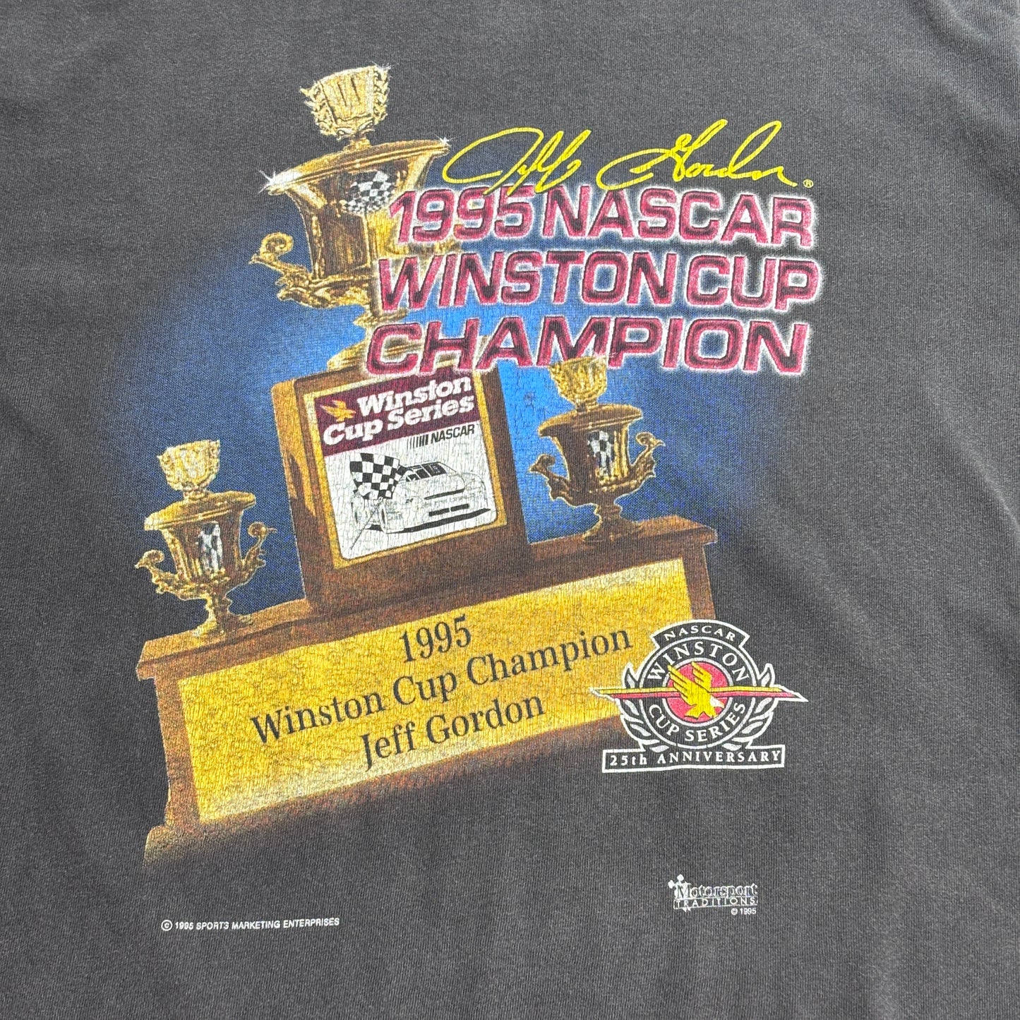 【Jeff Gordon 1995 NASCAR Winston Cup Champion Tシャツ】1995年 NASCAR チャンピオン USA製 Motorsports Traditions 両面プリント 90s ヴィンテージ 古着/7-89