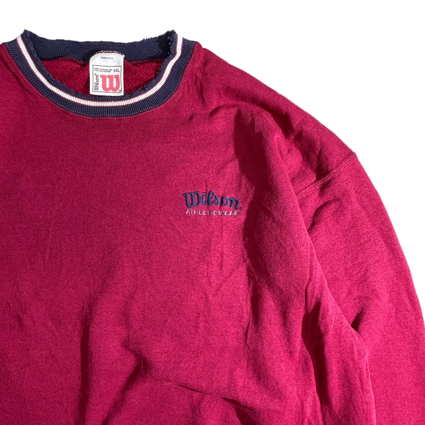 【Wilson ウィルソン 刺繍ロゴ スウェット XXL】USA製 90s ビッグサイズ クルーネック ヴィンテージ/2-76