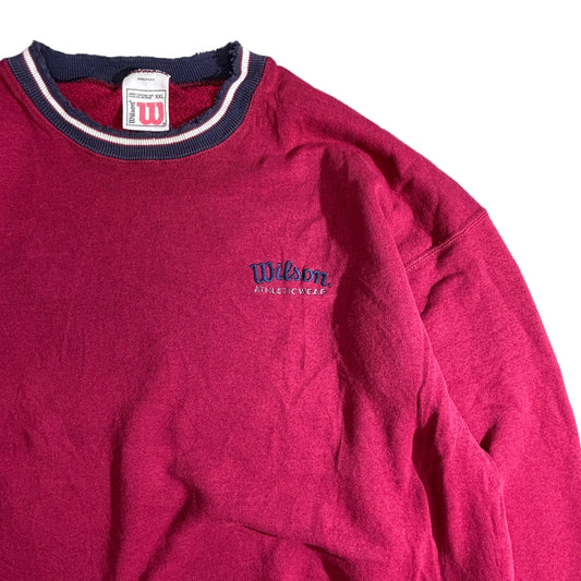 【Wilson ウィルソン 刺繍ロゴ スウェット XXL】USA製 90s ビッグサイズ クルーネック ヴィンテージ/2-76