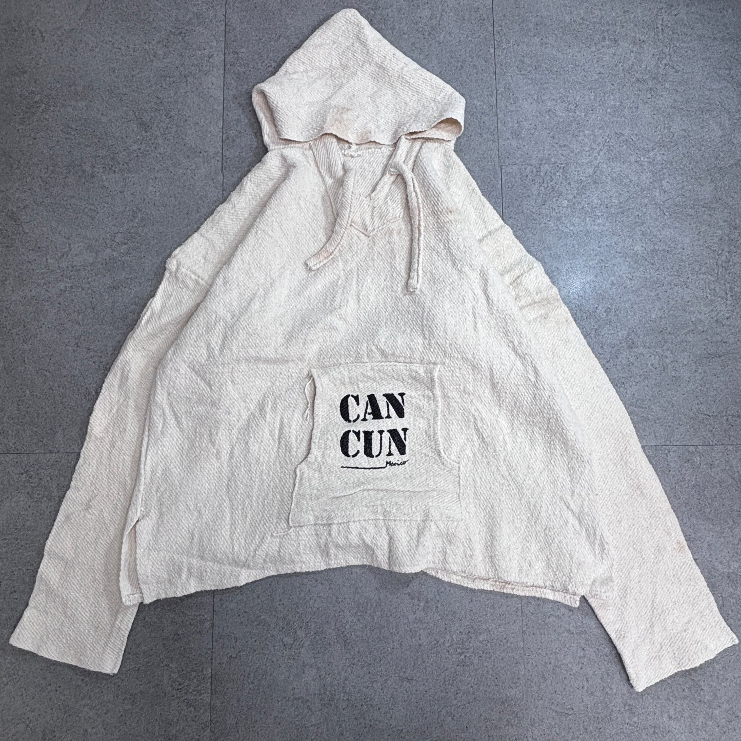 CANCUN メキシカンパーカー メキシコ カンクン フロッグ刺繍 プルオーバー パーカー オフホワイト/3-19