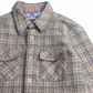 【70s 〜80s FRUIT OF THE LOOM ウールチェックシャツ】ポーランド製 75% WOOL ベージュ L 古着/8-70