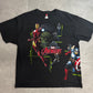 【MARVEL Avengers プリントTシャツ】アベンジャーズ キャラクター集合 Hanes XL ブラック 古着/8-61