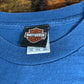 90s Harley-Davidson ロングスリーブTシャツ 3XL NYC スカル×ファイヤーパターン 青 ブルー