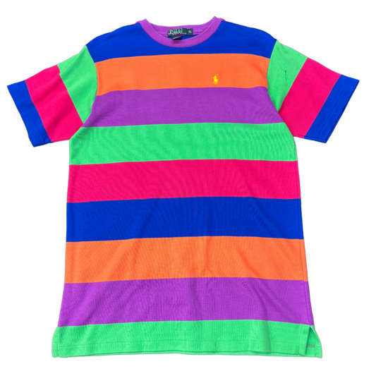 【90s USA製】Polo Ralph Lauren マルチボーダーTシャツ｜ヴィンテージ XL カラフル ポロ ラルフローレン