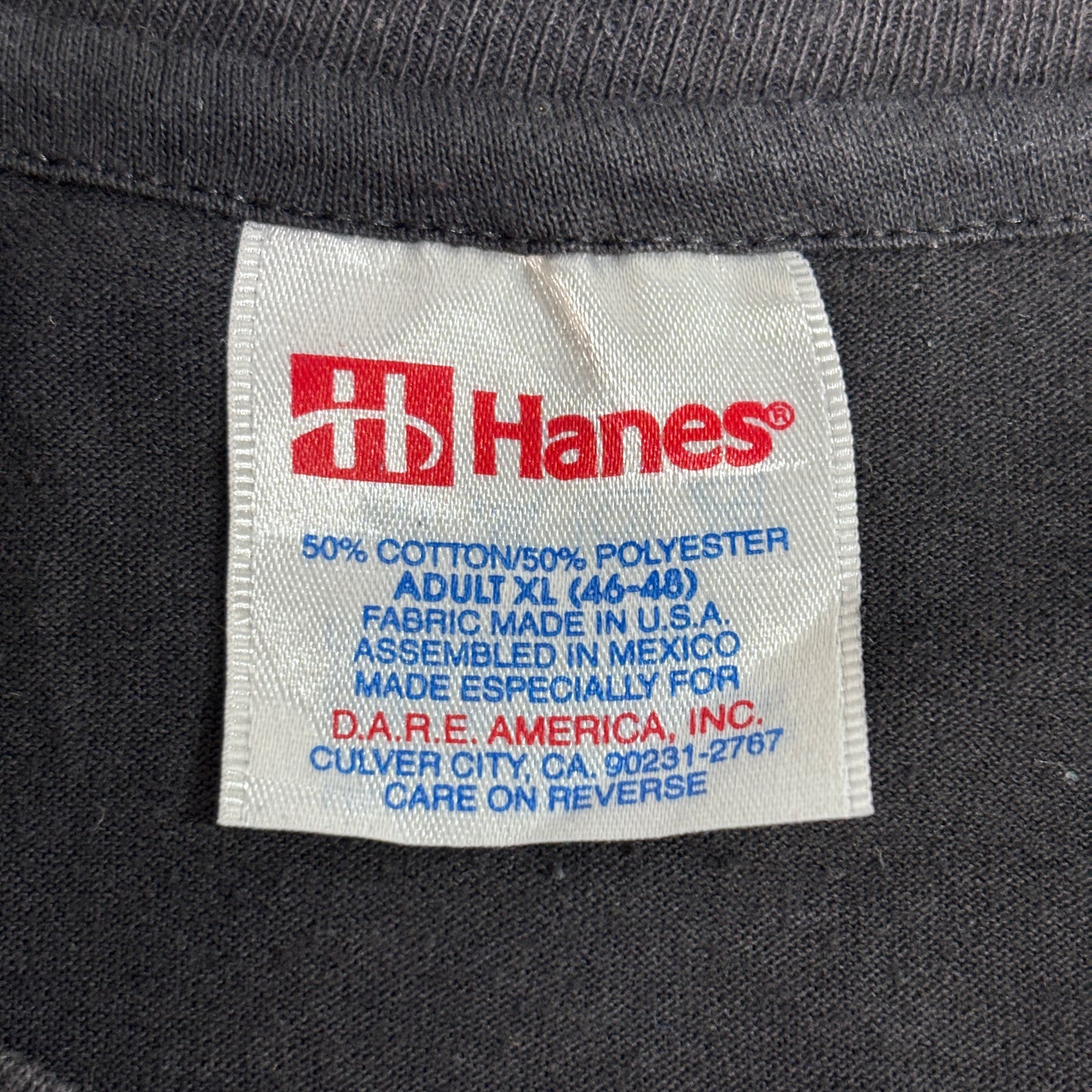 【90s D.A.R.E. “TO KEEP KIDS OFF DRUGS.” Tシャツ】Hanes XL ブラック USAファブリック アンチドラッグ 古着/8-38