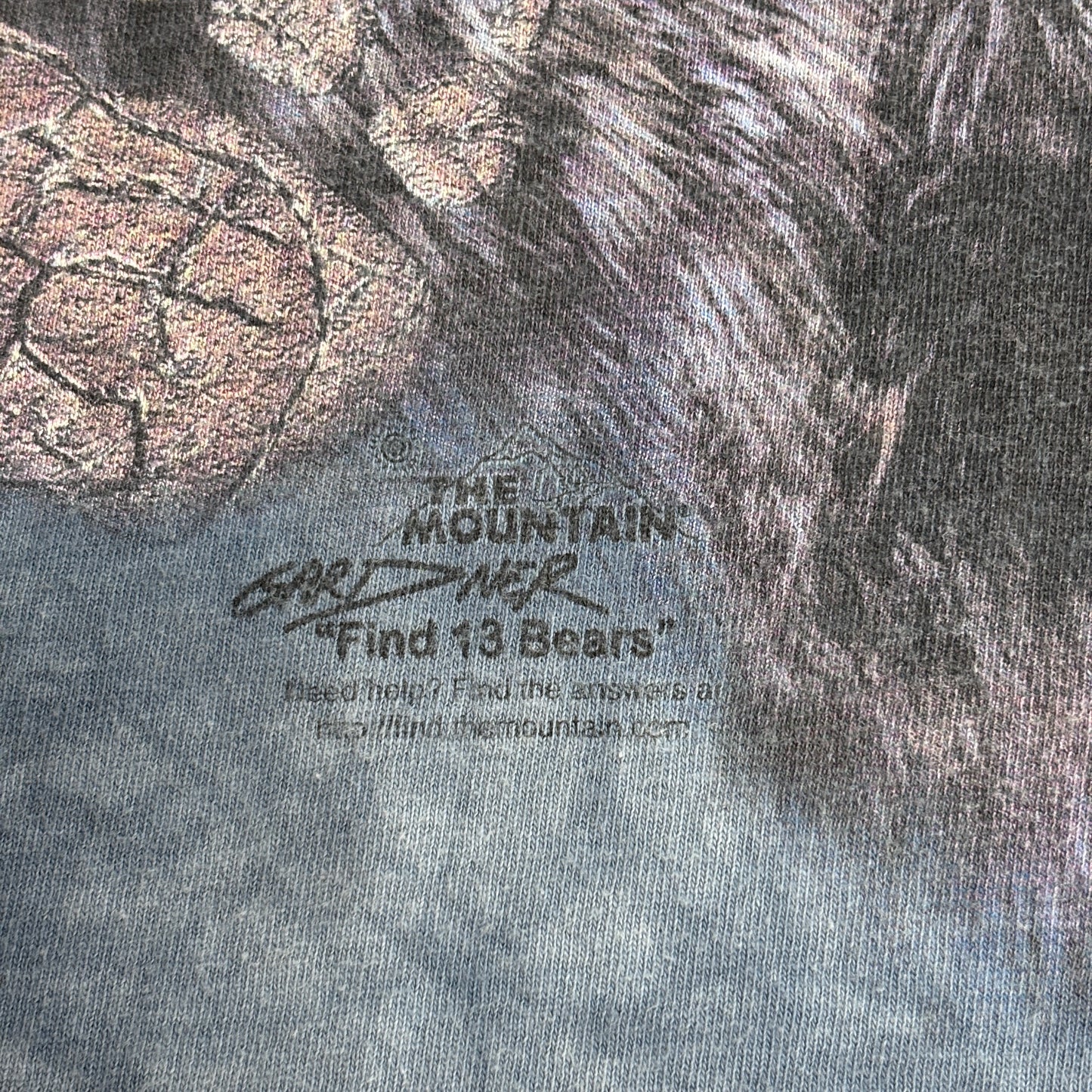 【THE MOUNTAIN “Find 13 Bears” ブラックベア アニマルプリント タイダイTシャツ】サイズL/8-77
