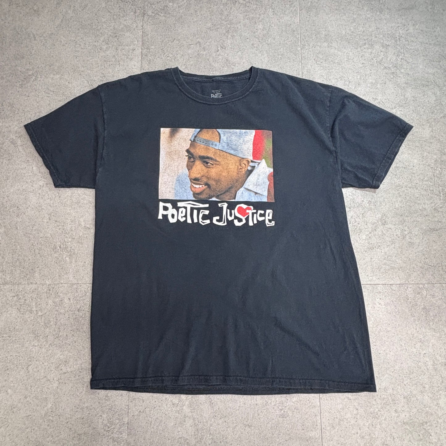 【2PAC “Poetic Justice” フォトプリントTシャツ】Tupac Shakur / ムービーTシャツ / ブラック/7-78