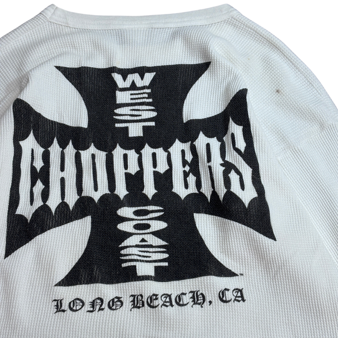【WEST COAST CHOPPERS サーマルロンT】ウエストコーストチョッパーズ ワッフル生地 ロングスリーブTシャツ 古着/8-18