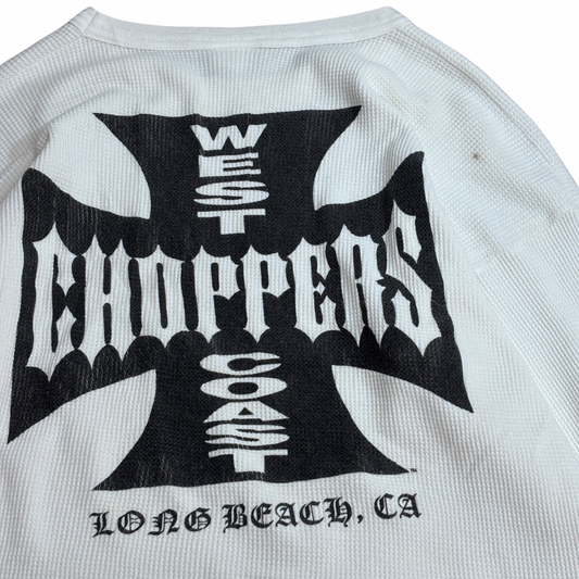 【WEST COAST CHOPPERS サーマルロンT】ウエストコーストチョッパーズ ワッフル生地 ロングスリーブTシャツ 古着/8-18