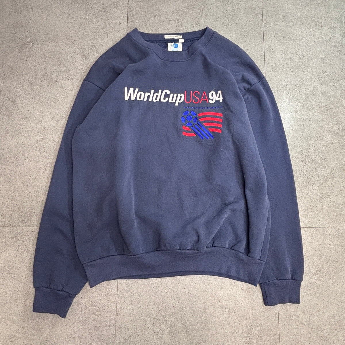 【1994 World Cup USA HIGH 5 SPORTSWEAR 刺繍スウェット】USA製 L ネイビー 古着/9-10