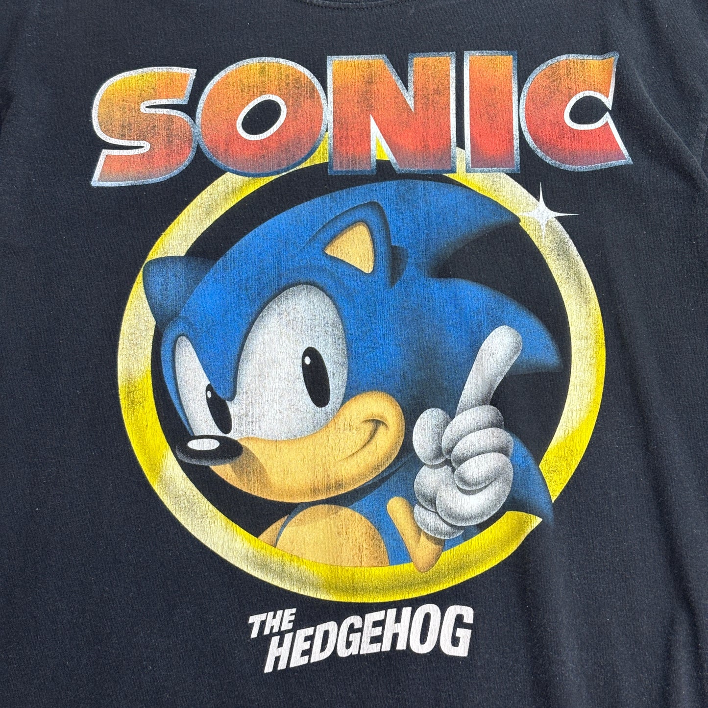 SONIC THE HEDGEHOG ソニック・ザ・ヘッジホッグ キャラクタープリントTシャツ ブラック L SEGA/4-8