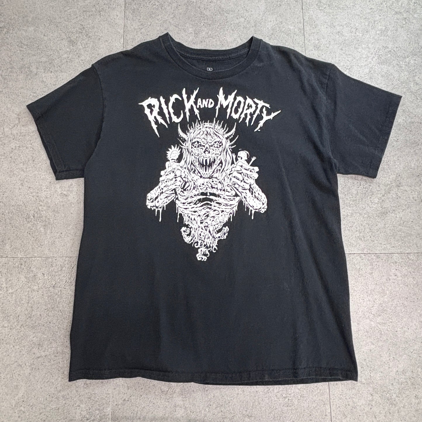 【Rick and Morty（リック・アンド・モーティ） ホラーグラフィック プリントTシャツ】ブラック L/7-25