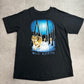 WILD EARTH オオカミ アニマルプリント Tシャツ ブラックXL/7-63
