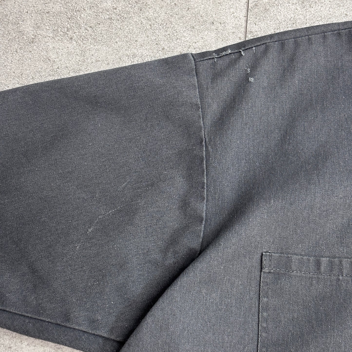 【BEN DAVIS ハーフジップワークシャツ】USA製 ベンデイビス 半袖 ワークシャツ グレー Lサイズ 古着/8-12