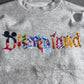【Disneyland 刺繍スウェット L相当】グレー クルーネック ヴィンテージ/2-87