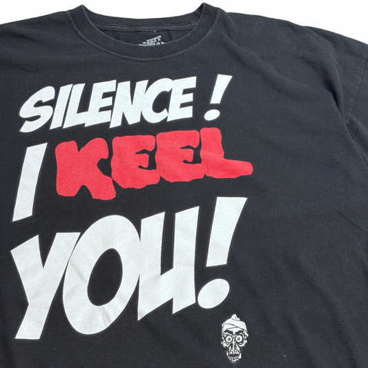 【Jeff Dunham 2011 “Achmed” SILENCE! I KEEL YOU! プリントTシャツ】ジェフ・ダナム アクメッド XXL ブラック メキシコ製 古着/8-32