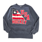 【USA製 80s～90s Champion】リバースウィーブスウェット “USA HOCKEY” 刺繍ロゴ ネイビー XL