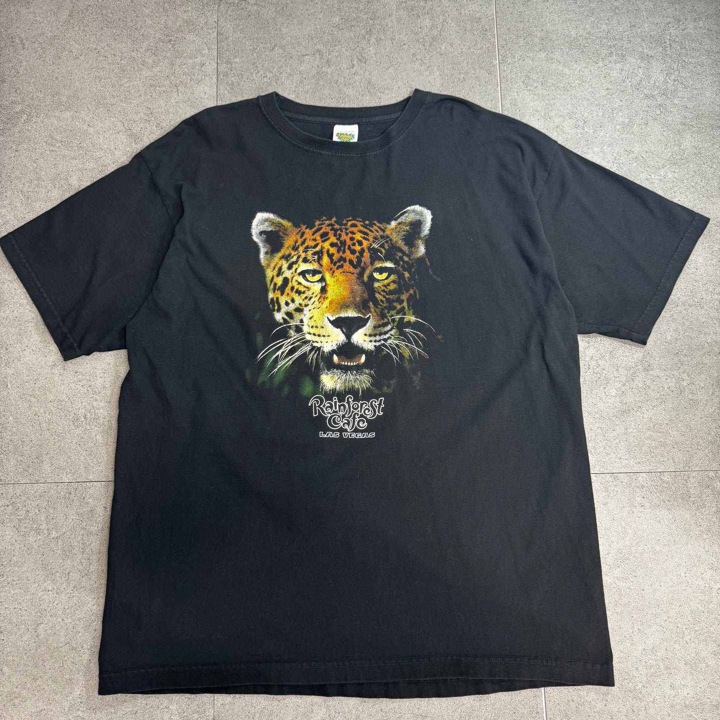 Rainforest Cafe LAS VEGAS ジャガー アニマルプリント Tシャツ ブラック/7-61