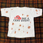 【ヴィンテージ風】Food City “Pay A Cent Event” 両面プリントTシャツ／ユニークペニーデザイン／USAカルチャー系・古着スタイルに◎
