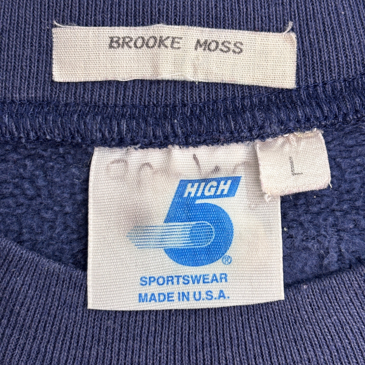【1994 World Cup USA HIGH 5 SPORTSWEAR 刺繍スウェット】USA製 L ネイビー 古着/9-10