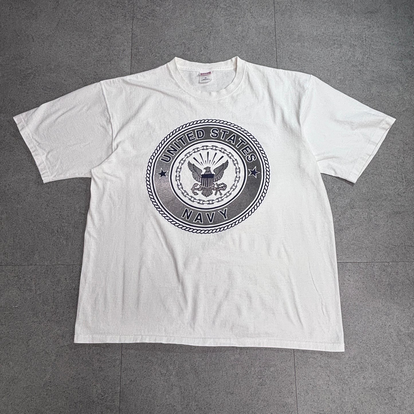 【U.S. NAVY】ミリタリー 両面プリント Tシャツ MADE IN U.S.A./7-93