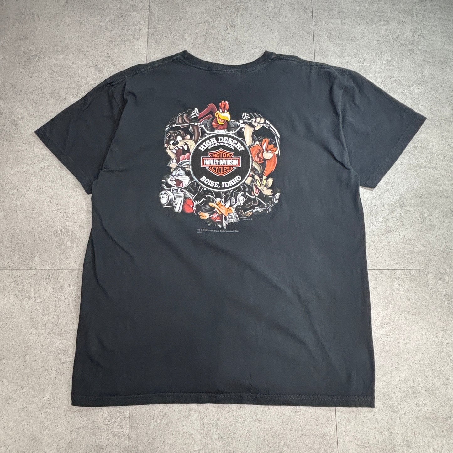 【Harley-Davidson × LOONEY TUNES Tシャツ】2014 ハーレーダビッドソン × ルーニー・テューンズ タズマニアンデビル 両面プリント 半袖Tシャツ/8-19