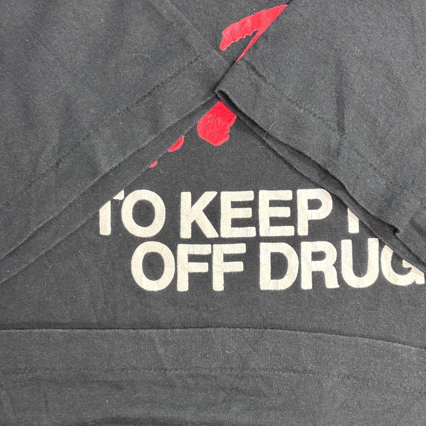 【90s D.A.R.E. “TO KEEP KIDS OFF DRUGS.” Tシャツ】Hanes XL ブラック USAファブリック アンチドラッグ 古着/8-38