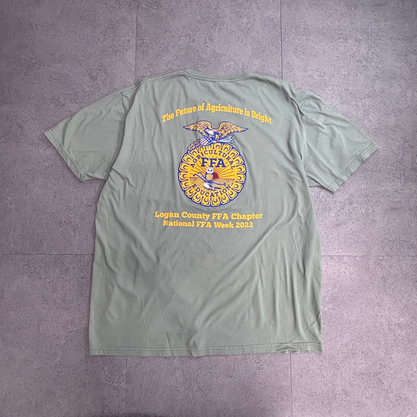 FFA（Future Farmers of America）バックプリントTシャツ National FFA Week 2023 GILDAN Softstyle XL セージグリーン/7-48