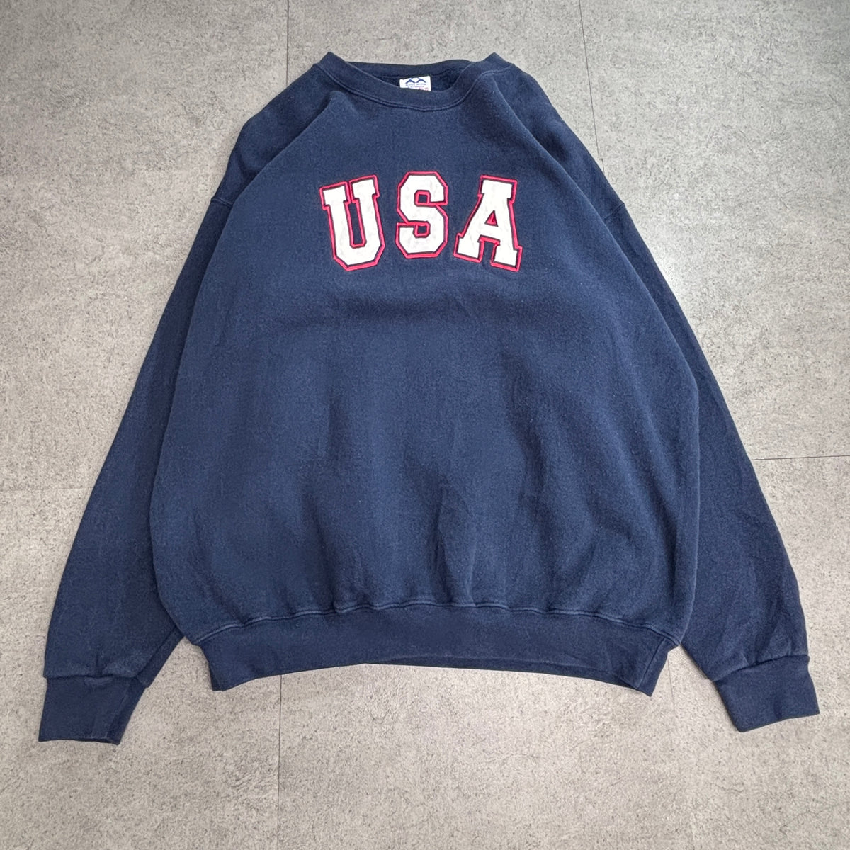 【USA ビッグロゴ スウェット】ALLSTYLE APPAREL XL ネイビー USA製 古着/9-11