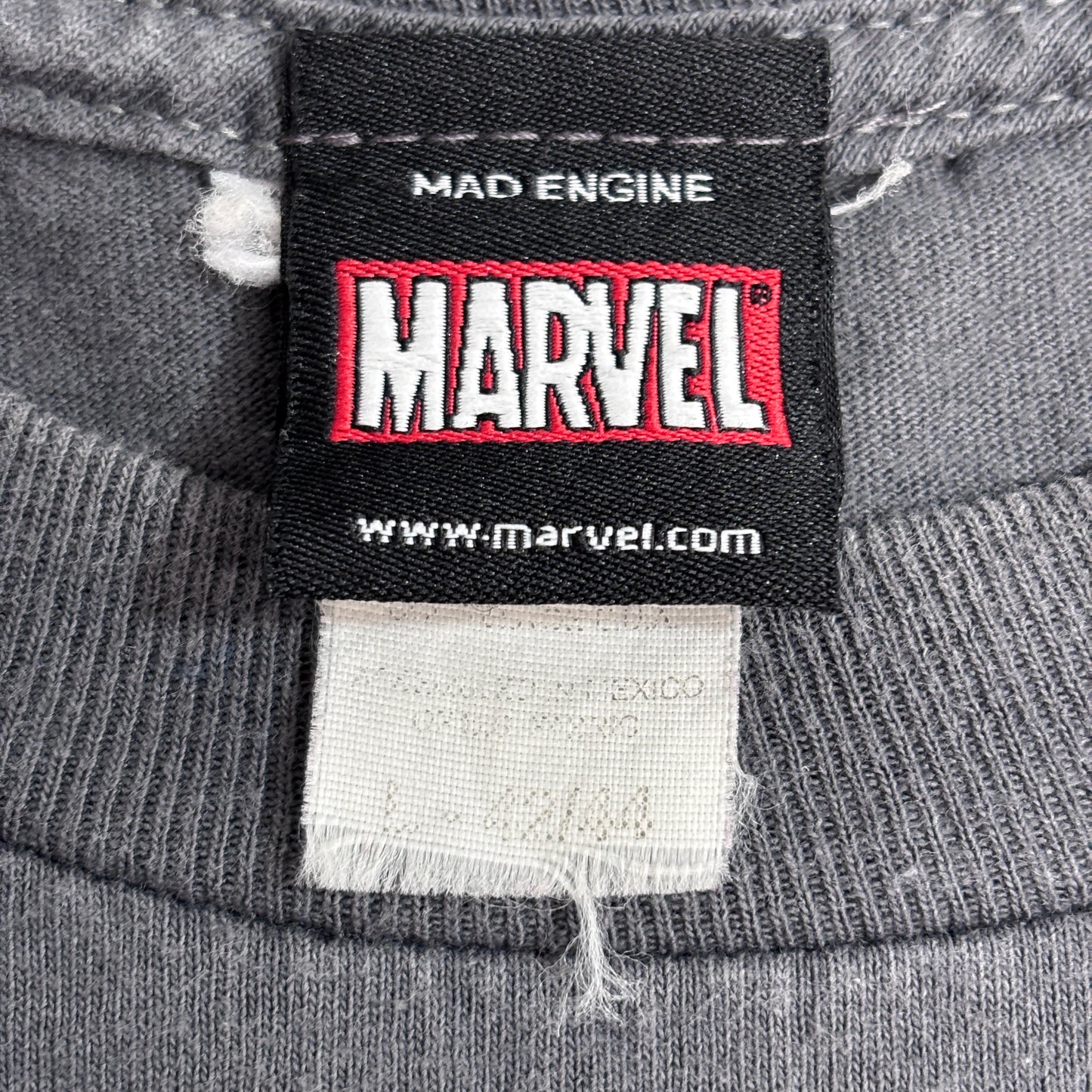 MARVEL マーベル アメコミ ヒーロー集合プリントTシャツ グレー系 XL MAD ENGINE キャラクターT/4-7