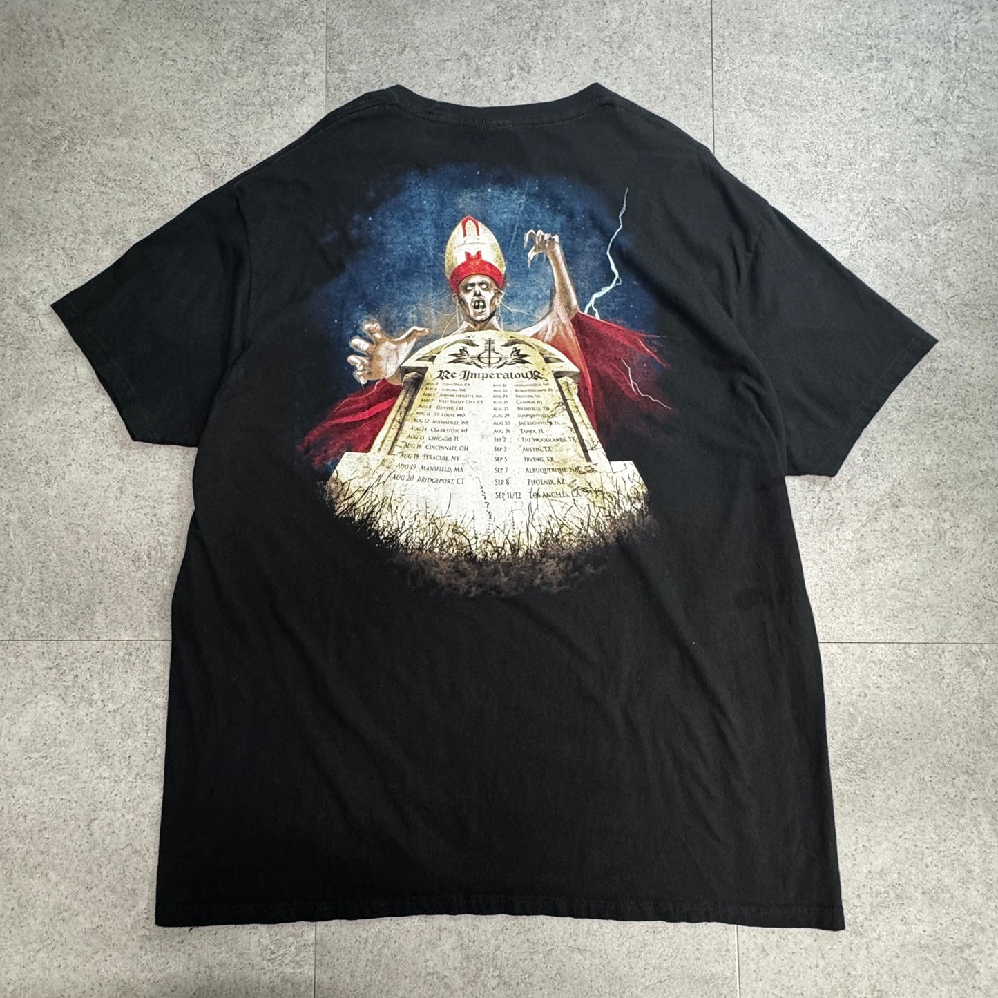 【Ghost / Re-Imperatour プリントTシャツ】バンドT / ブラック / 両面プリント / OPTIMA / 2XL / メキシコ製/6-14