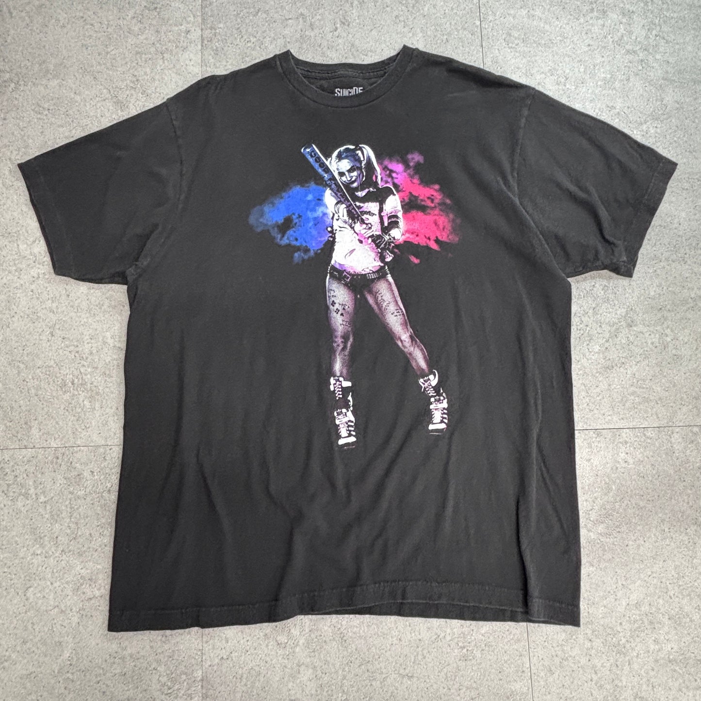 【SUICIDE SQUAD（スーサイド・スクワッド）ハーレイ・クイン プリントTシャツ】ブラック XL/7-15