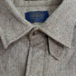 【JUDD INC. ヘリンボーン ウールシャツ】Imported Fabric エルボーパッチ ブラウン L/8-73