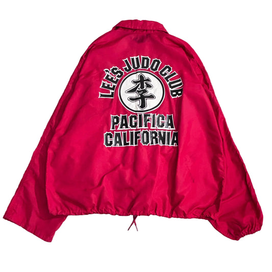 90s Russell Athletic “LEE’S JUDO CLUB PACIFICA CALIFORNIA” コーチジャケット レッド XLサイズ USA製タグ期1-6