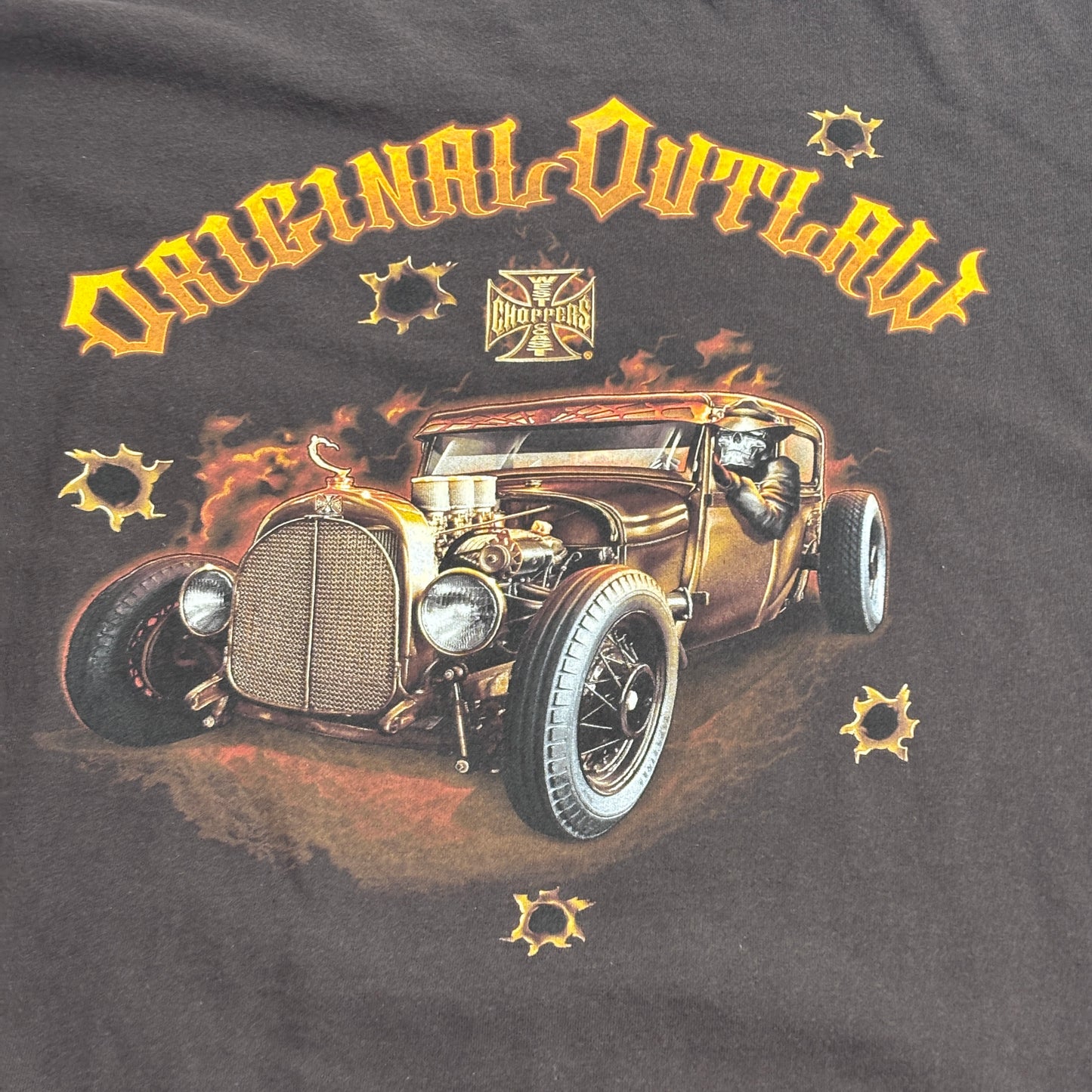 【West Coast Choppers ORIGINAL OUTLAW 両面プリントTシャツ】ウエストコーストチョッパーズ / バイカーT / チョッパー / XXX-LARGE/7-75