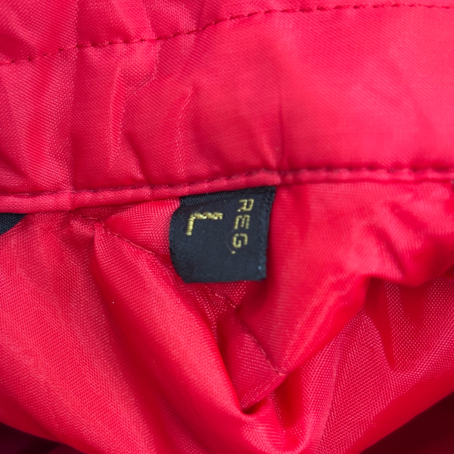 70s〜80s Sears 中綿ナイロンベスト レッド ボタンダウンカラー ヴィンテージベスト/3-39