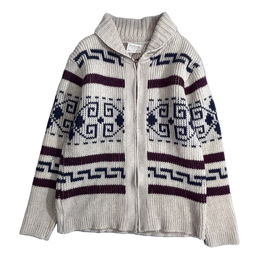 PENDLETON 70s カウチンニット ジップアップカーディガン / オルテガ柄 / Lサイズ1-12
