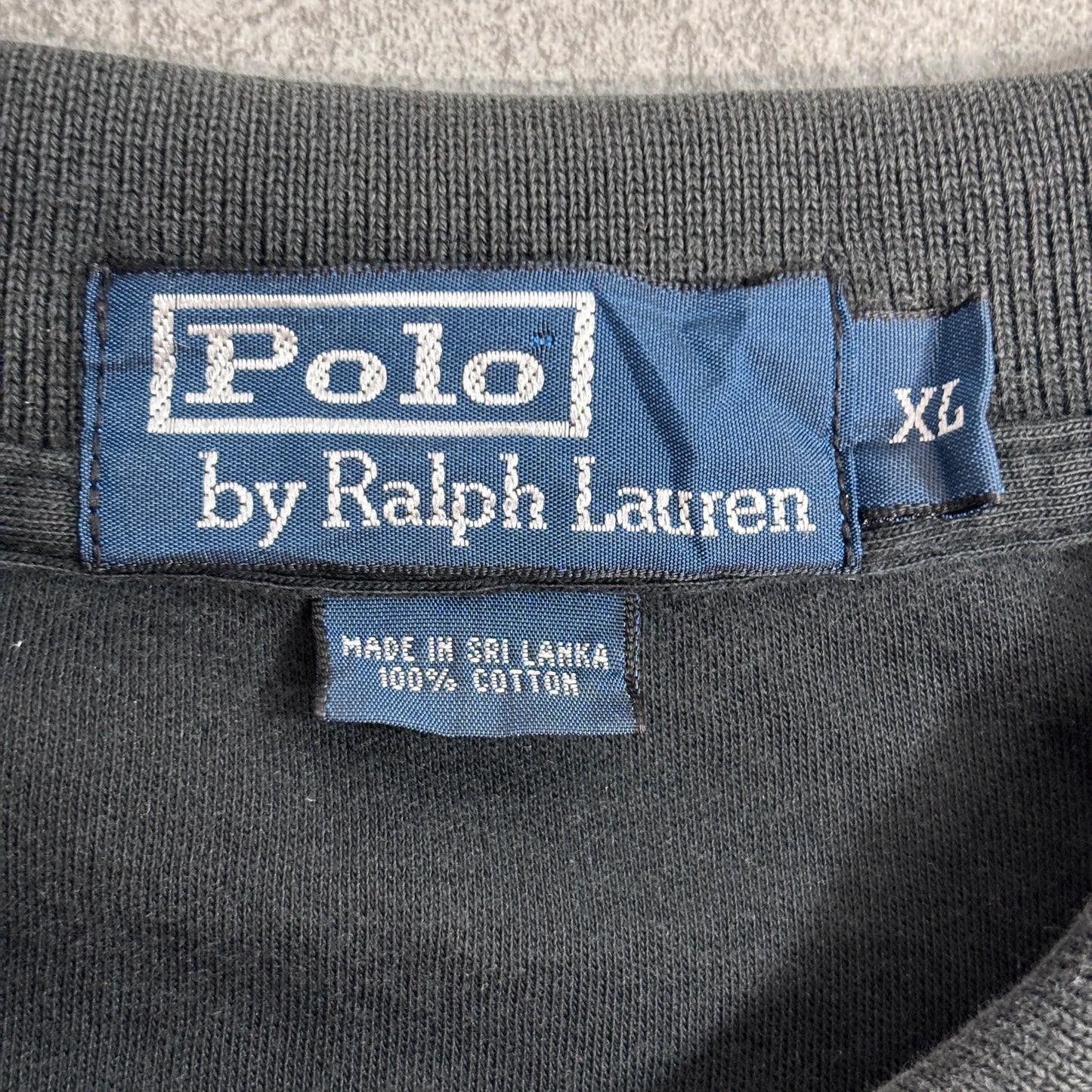 【POLO Ralph Lauren ポロシャツ ブラック XL】ラルフローレン 半袖 ワンポイント 刺繍ロゴ 古着/4-50