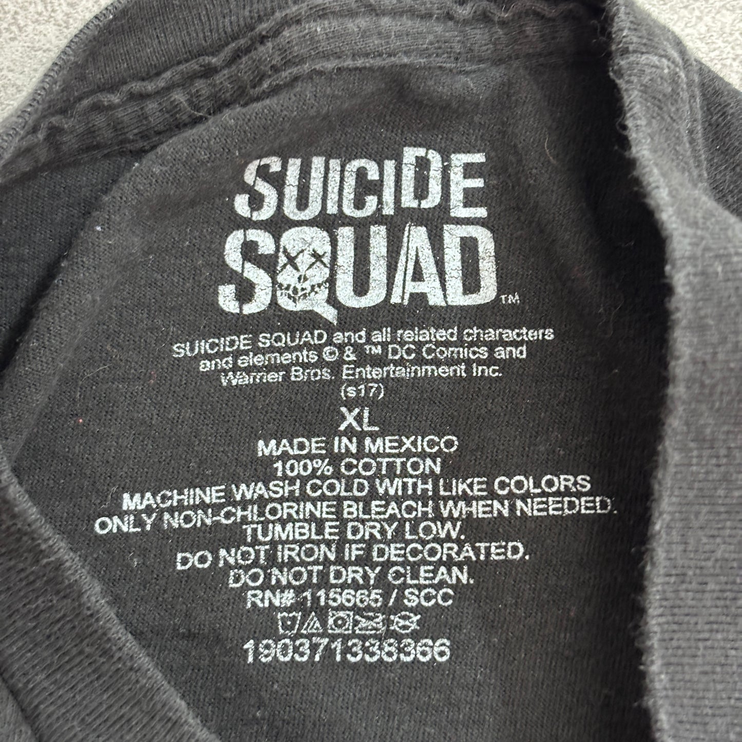 【SUICIDE SQUAD（スーサイド・スクワッド）ハーレイ・クイン プリントTシャツ】ブラック XL/7-15