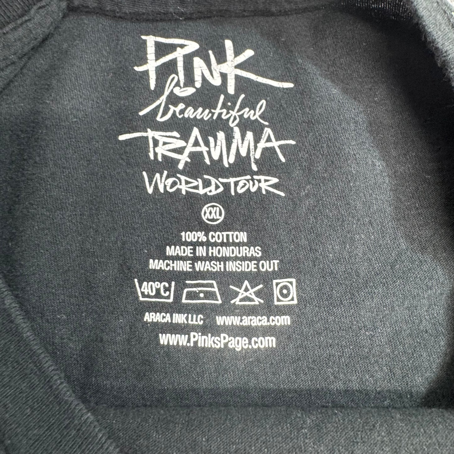 P!NK Beautiful Trauma World Tour 2018 ツアーTシャツ XXL ブラック/7-45