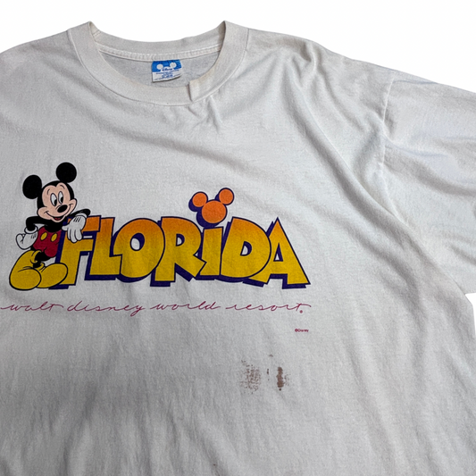 USA製 Disney ミッキーマウス FLORIDA Walt Disney World Resort Tシャツ XL ホワイト/7-42